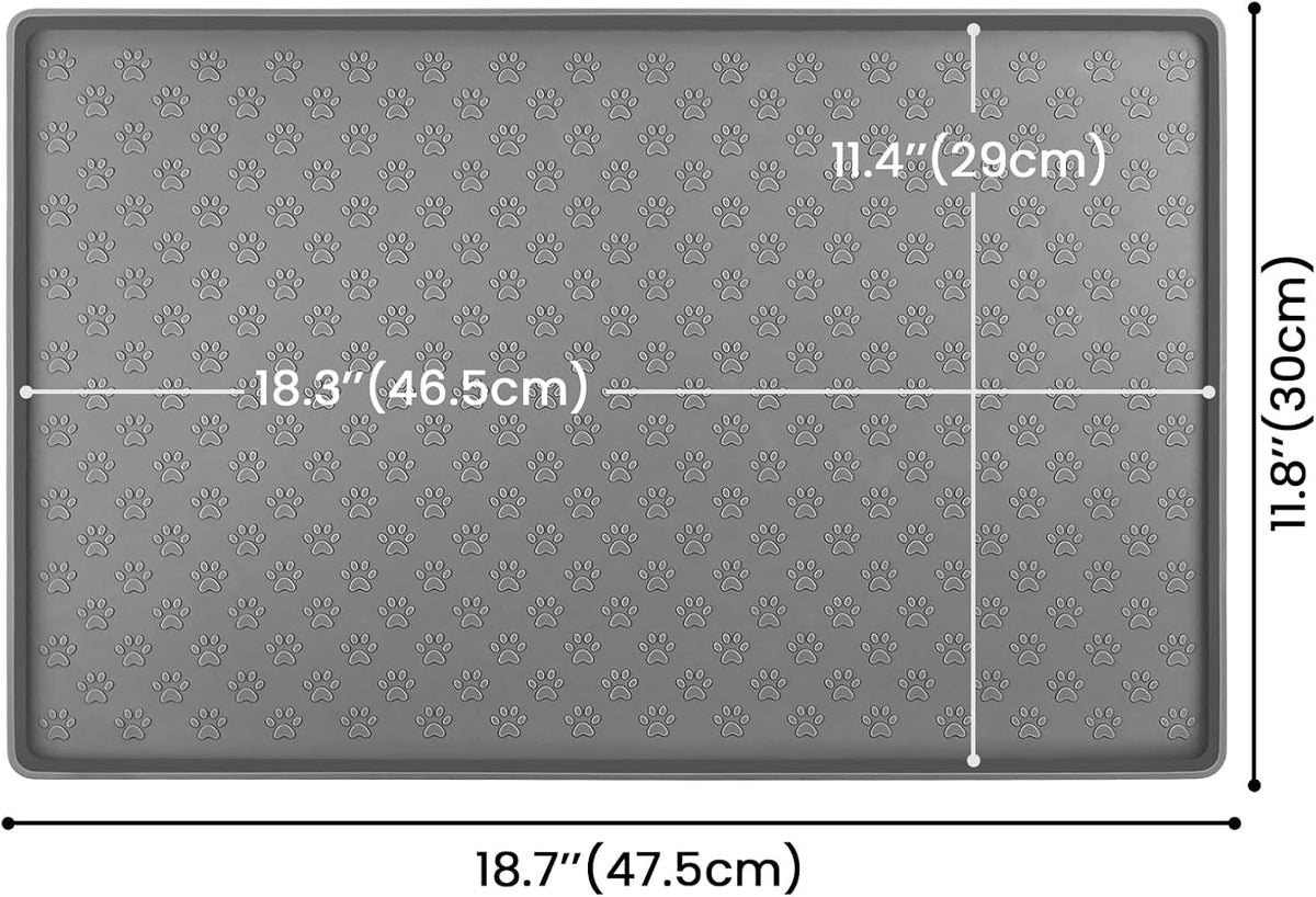 Pet Placemat for Dog and Cat - 18"L x 12"W / Grey - image 3