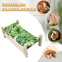 Bearded Dragon Bed, Wooden Reptile Sleeping Hammock - Large / Green 1 - image 3