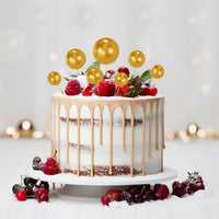 NACHLYNN 80 Pcs Cake Balls Decorations Mini Balloon Cake Topper Balls - Gold - image 3