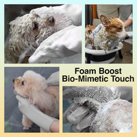 Pet Grooming Gloves, 5-Finger Silicone Dog Bath Scrubber with High-Density Teeth, Reusable Washing - Grey - image 4