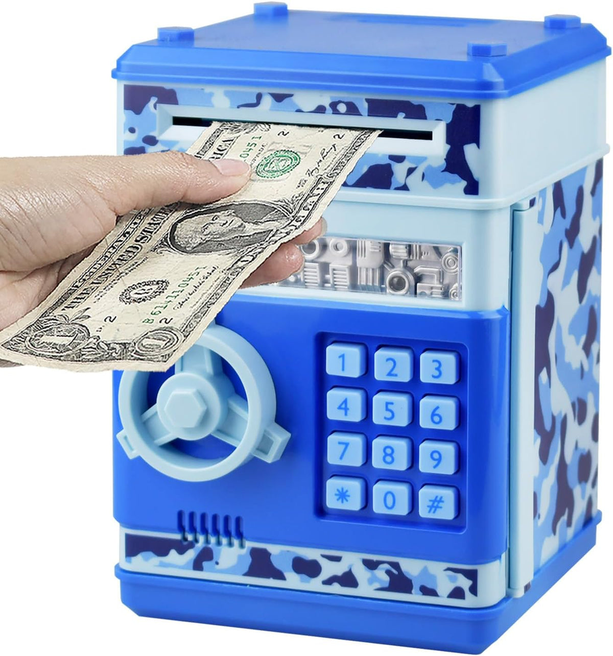 HUSAN rose gold electronic ATM piggy bank for kids with password keypad - view 2