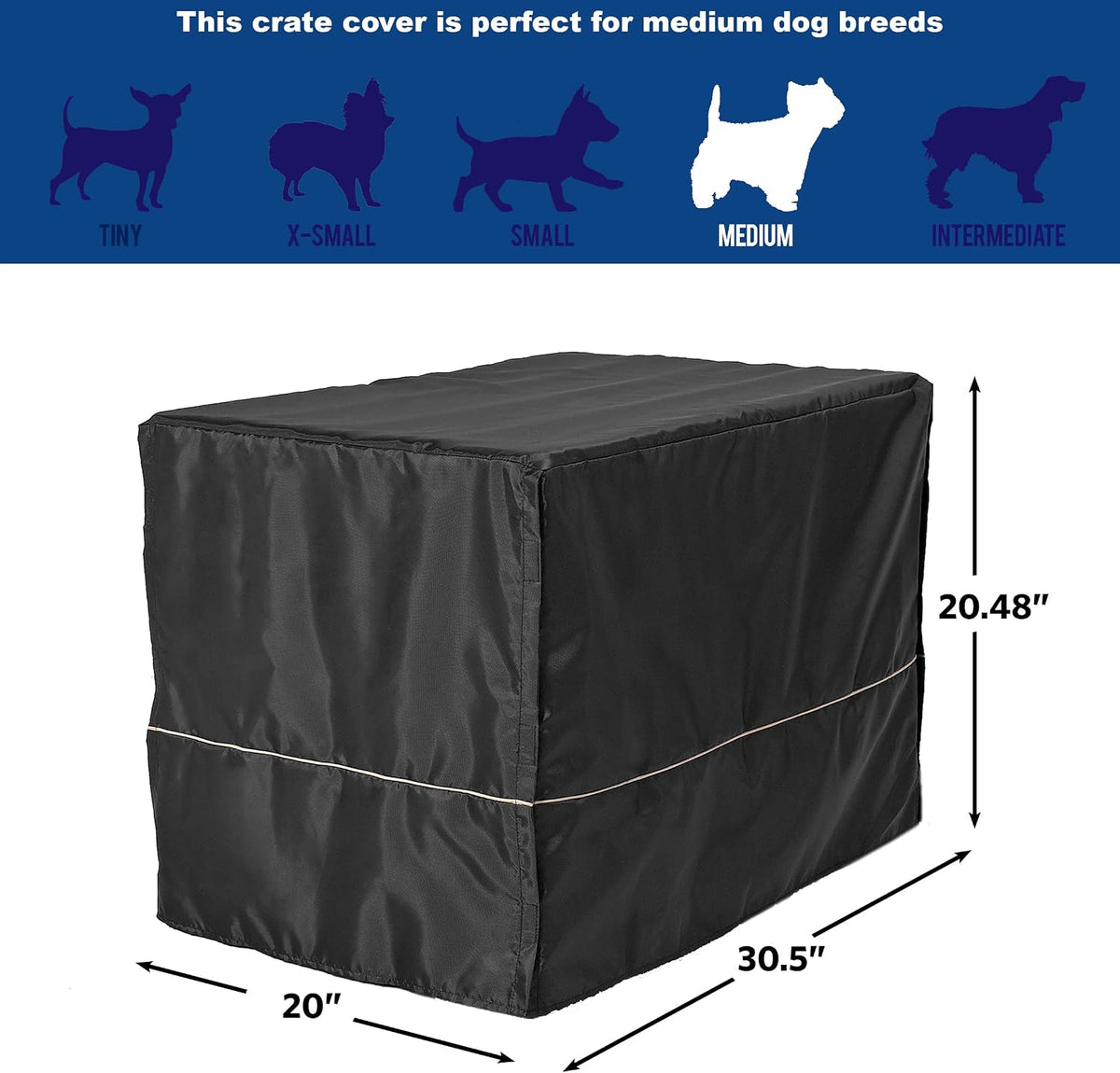 MidWest Homes for Pets Medium Dog Crate Cover - Negro / Fits 30 Inch Crate - image 3