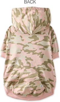 Rocky – The Orginal Lightweight Hooded TEE 100% Organic Cotton Dog Hoodie Pet Coat Sweater for Small, Medium, Large Dogs, Pink Camo, Large