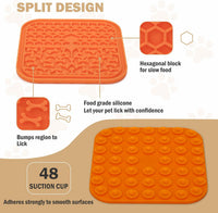 Lick Mat for Dogs - Slow Feeder Licking Mat with Suction Cups for Peanut Butter, Food Treats - Small (Pack of 2) / Bronze - image 4