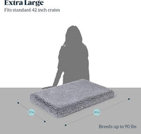 Stoutwool 4" Indestructible Dog Bed - Orthopedic Chew Proof Dog Crate Pad - Fluffy Kennel Mat for Aggressive Chewers - Ideal for Large Breeds & Fits 42-Inch Crate - 41"x27", Charcoal