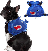 Dog Harness with Backpack - X-Small / Blue Shark