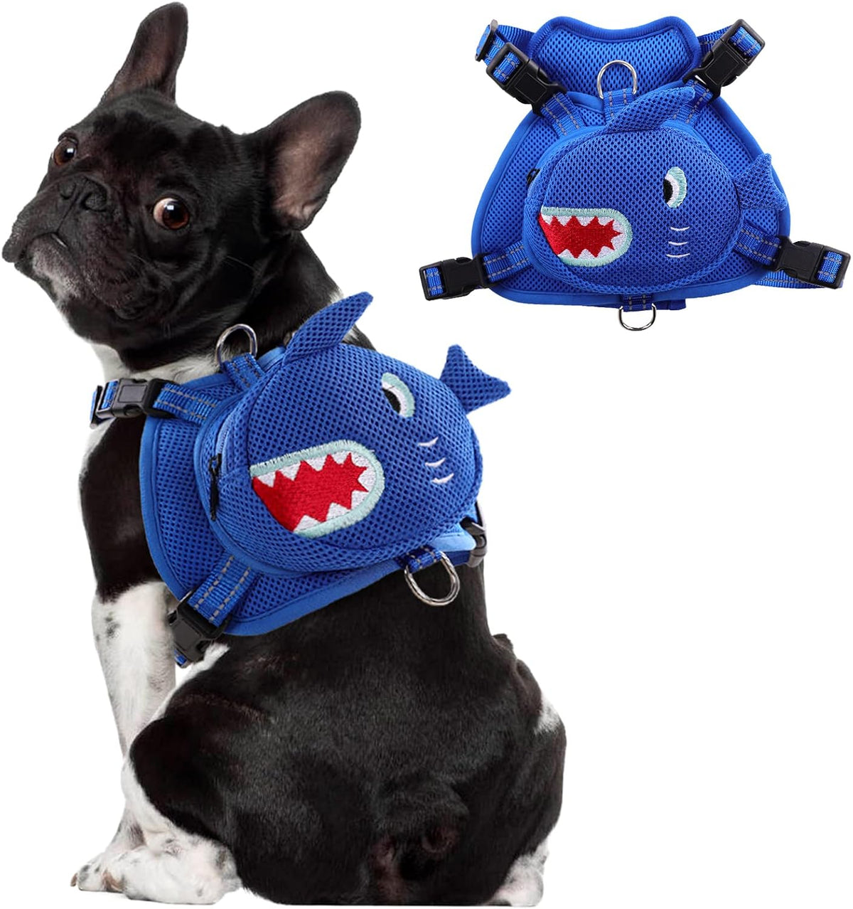 Dog Harness with Backpack - X-Small / Blue Shark