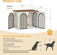 Hzuaneri 31.5 in Dog Crate Furniture - White Brown / 31.5"L x 22.0"W x 24.0"H - image 2
