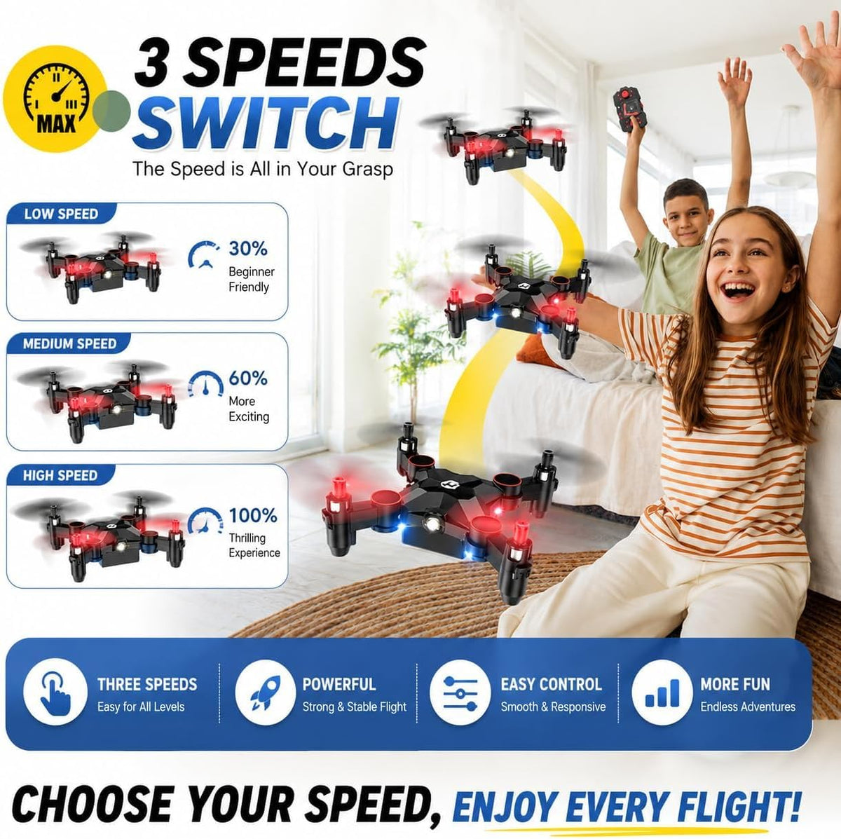 Holy Stone HS190 Foldable Mini Nano RC Drone for Kids Gift Portable - Red - image 3
