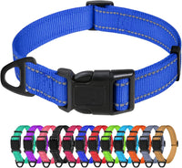 Small Dog Collar, Reflective Puppy Collar, 3/8" Width - Royal Blue / L: 1.0"x(16-24")