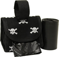FiveStarPet Purse Style Dispenser with 2 Rolls Made in USA Easy Open - White Skull