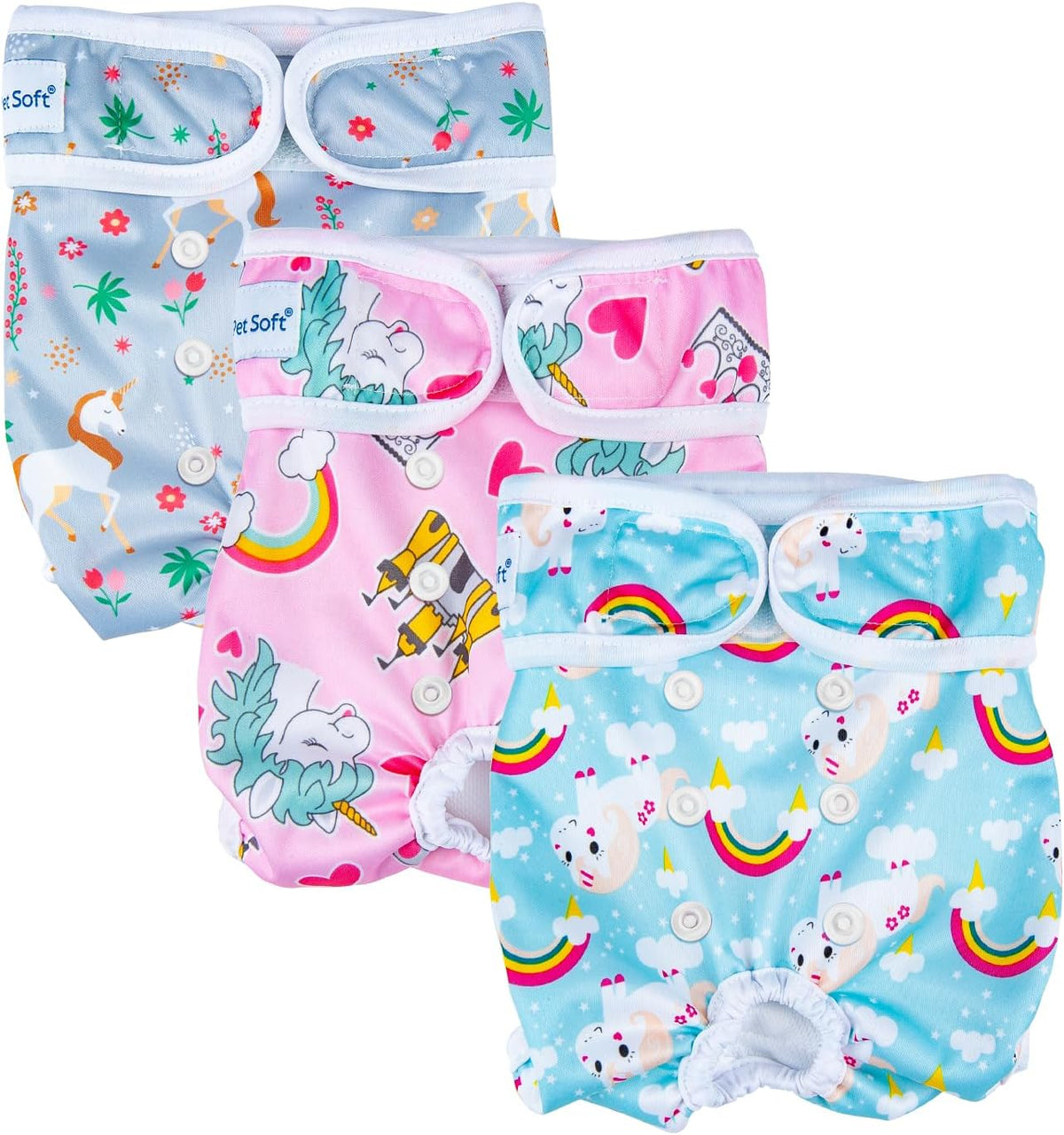 Pet Soft Female Dog Diapers, Puppy Diapers - Animals / Medium:14''-19''