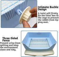 PINVNBY Rabbit Litter Box with Drawer for Cage Bunny Corner Litter - Blue - image 4