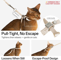 BuddyArmor linen escape proof cat harness with figure 8 design and quick-release buckle - view 3