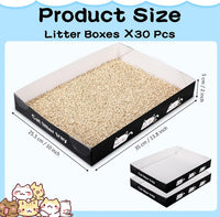 Amyhill 30 Pack Disposable Cat Litter Box Paper Pet Trays - Black - image 2