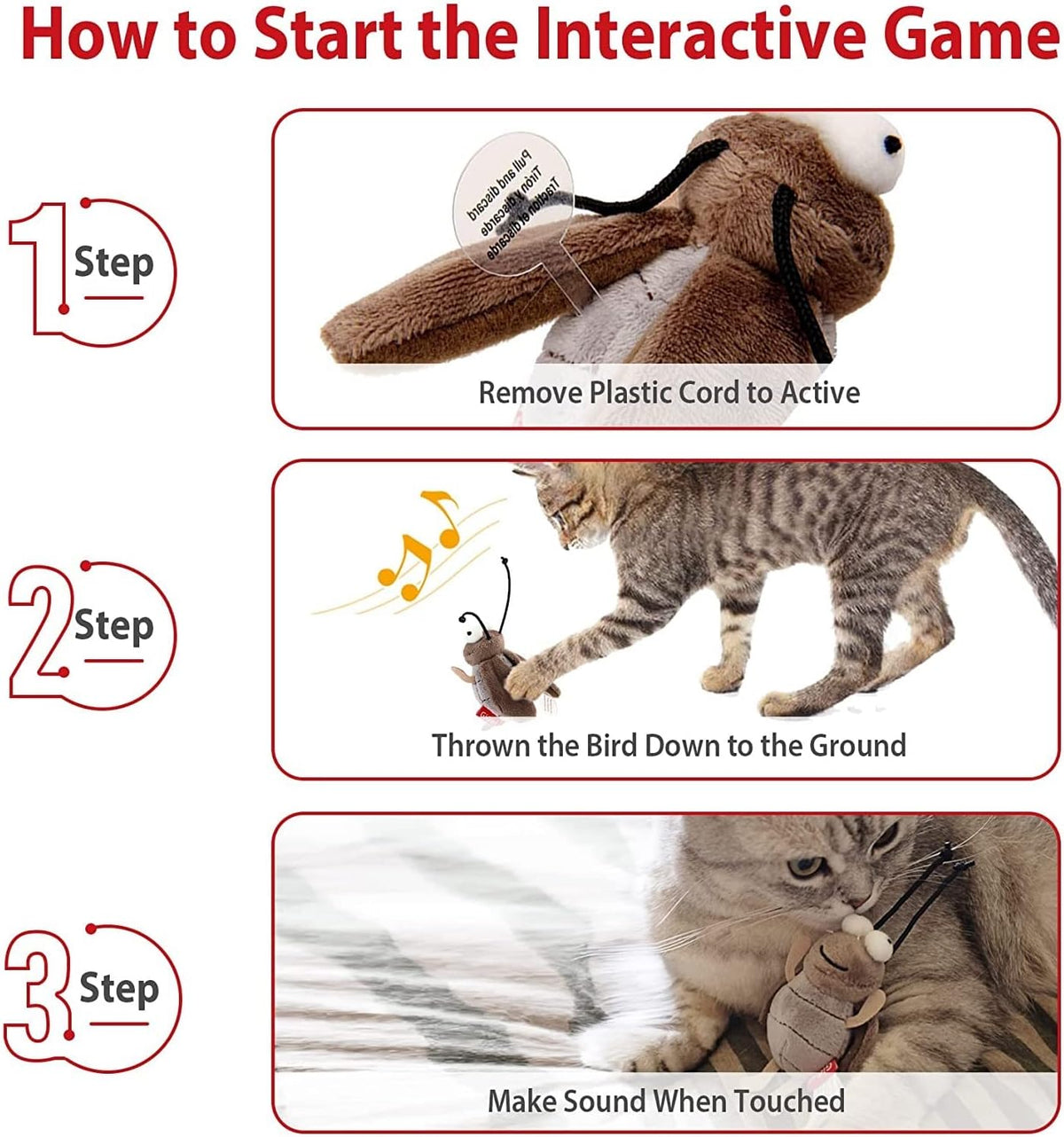 GiGwi Interactive Cat Toys Squeaky - Cricket - image 2