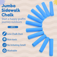 Fulmoon 40 pieces jumbo round white sidewalk chalk for kids - view 36