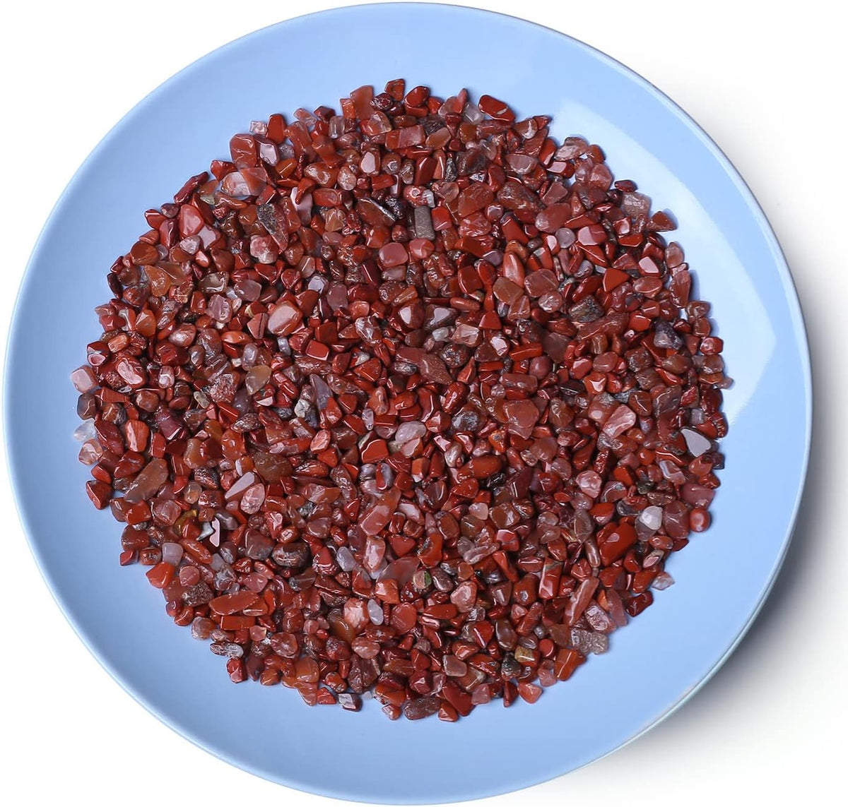 LAIDANLA Rose Quartz Crushed Stone Crystal Chips Bulk - Red Agate / 0.55 Pound-（0.28"-0.35"） - image 3