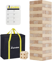 Aivalas Giant Tumble Tower 57 Blocks 4.2FT Indoor Outdoor Games - L-Over 4.2 FT-57PCS