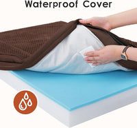 Orthopedic Dog Bed Medium Size Dog, 3 Inch Memory Foam Pet Bed for Small and Medium Dogs, Washable Removable Cover, Nonskid Bottom, Waterproof, 35x23 Inches, M Brown Grey