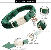 ARING PET 2 pack velvet breakaway cat collars with bells - view 3