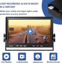 1080P Wireless Backup Camera System with 10 Inch DVR 4 Split Monitor, IP69 Waterproof Stable Signal Record Wireless 1 Rear and 2 Side View Cameras for RV Truck Trailer Camper (BW103)