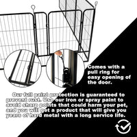 Dog Playpen,24 32 40 48 in(H) Pet Fence Outdoor for Rv Camping,Garden Fence Medium Animal Barrie for Yard,11Ft(L)-56Ft(L) Black Metal Temporary Fencing