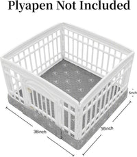 PJYuCien Playpen Top Cover for 36'' Width 4 Panel Pen, Black Paw – Essentials for Dogs - Fits Plastic 4 Panels Playpen / Bottom, 36"Width, Gray White ( Adhesive Tape Connections ) - image 4