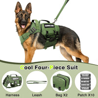 WINSEE Tactical Dog Harness with Dog Leash - X-Large / Green - image 3