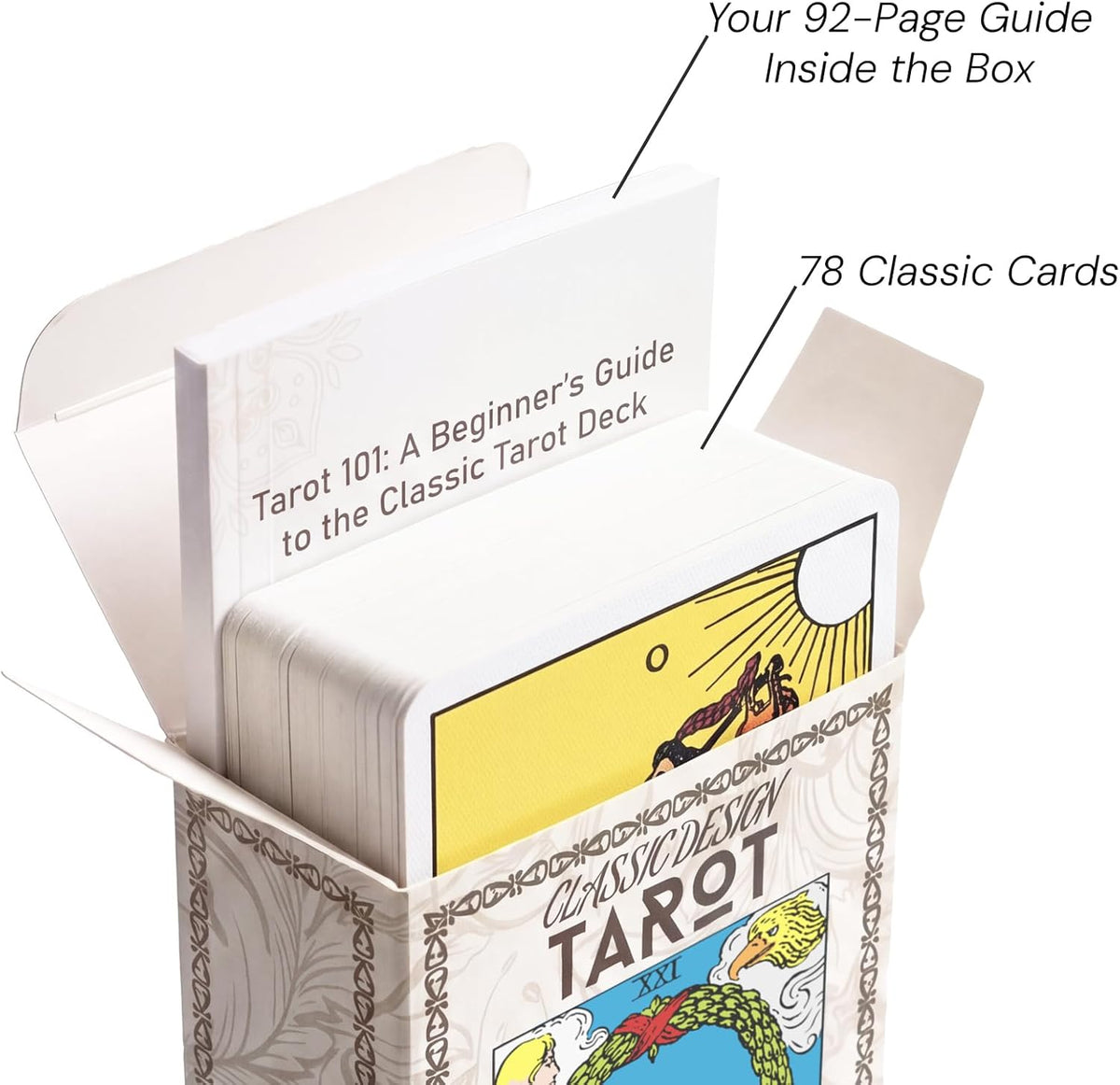 Classic Tarot Cards, 78 Card Tarot Deck with Guide Book for Beginners – Fun for Kids & Family - image 2