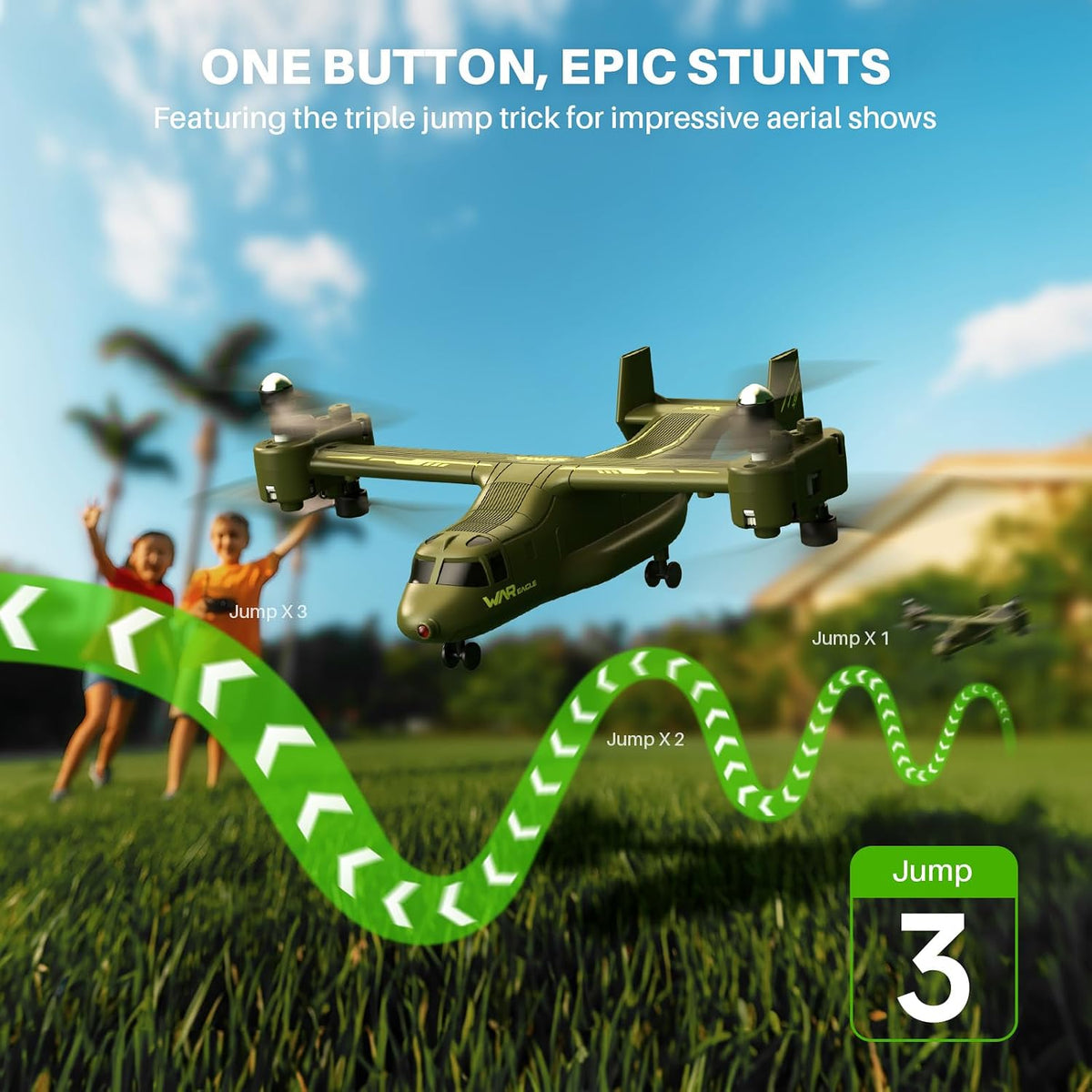 SYMA X550 RC plane, a military style 4-channel tiltrotor for beginners - view 4