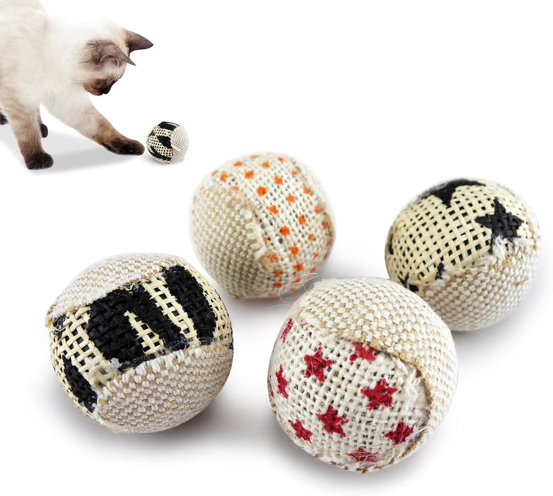 TTcat Canvas Burlap Cat Toy Balls