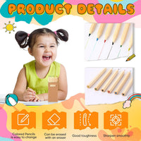 Faccito mini colored pencils bulk pack, small paper boxes of 6 short wooden pencils - view 18