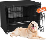 X-ZONE PET Dog Crate Cover Waterproof Kennel Cover - 48.4"L x 30.3"W x 32.3"H / Black with Window