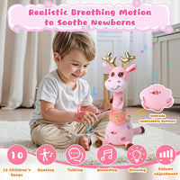 MIAODAM Dancing Talking Giraffe Toys - Giraffe Style 3-pink - image 2