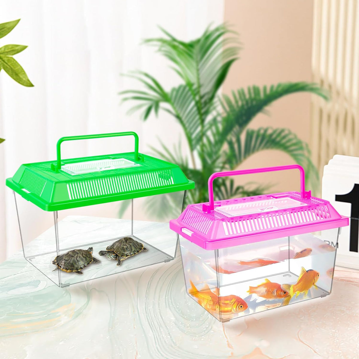 12Pcs Plastic Reptile Terrariums Carrier Cage - XL - image 4