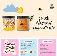kin+kind Organic Fiber for Dogs&Cats - Pumpkin Boost for Healthy Poops - Digestive Health - Flax Seed, Ginger, Turmeric and Coconut - Made in USA - Bundle (3 x 8 oz)