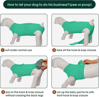 Kuoser Dog Surgery Suit Female Spay, Dog Recovery Suit Male Neuter, Puppy Clothes Onesie for Surgery Anti Licking Abdominal Wounds Pet Surgical Recovery Bodysuit Shirt, Substitute E-Collar & Cone