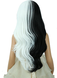 DUDUWIG long black wavy curly middle part wig for kids with wig cap - view 13