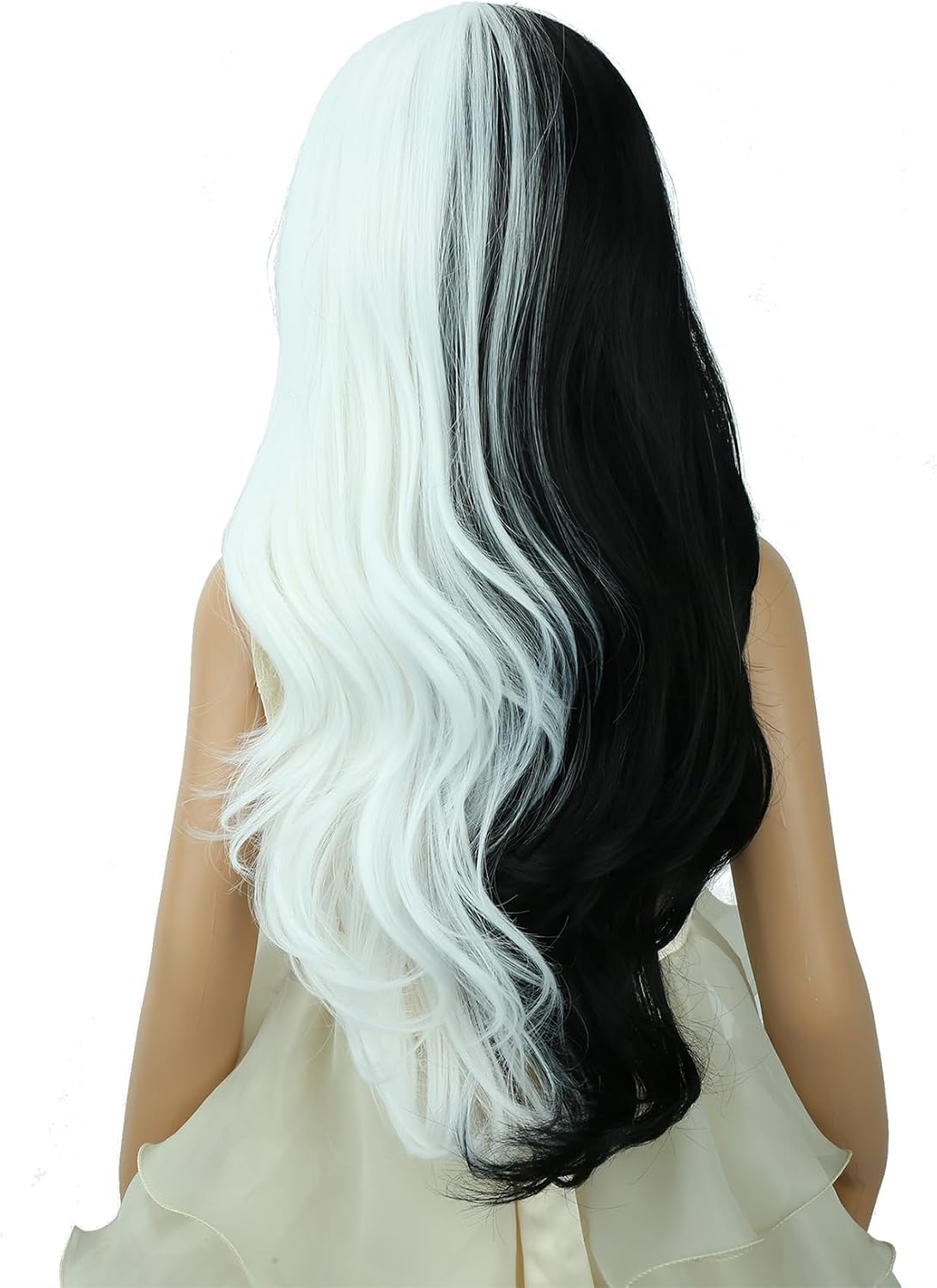 DUDUWIG long black wavy curly middle part wig for kids with wig cap - view 13