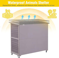 Aivituvin Rabbit Hutch Indoor, Bunny Cage with Wheels, 2-Story Design, 2 Deep Trays, Anti Slip Ramp, Ideal for Small Animals - Grey