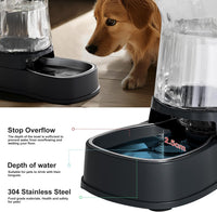 Automatic Dog Water Dispenser, Stainless Steel Bowls Feeder - Dark Grey / 2.1 Gallon - image 4