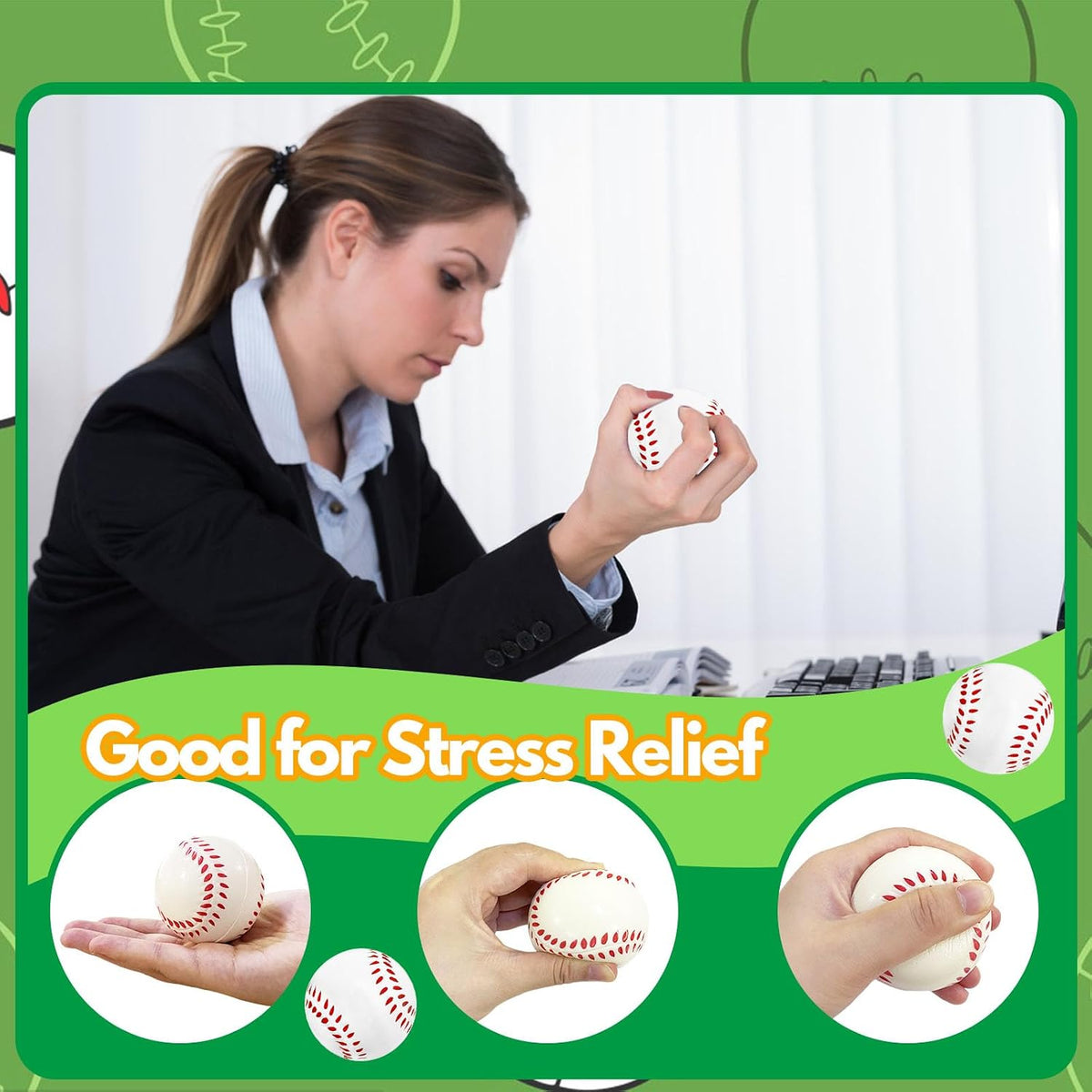 Baaxxango 30-pack 2.5-inch foam baseball squeeze balls - view 3