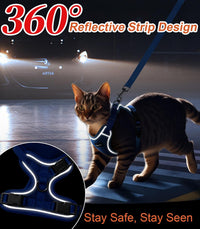 Cat Harness and Leash for Walking Escape Proof Soft Adjustable Cat - Blue / S (7-12lb) - image 3