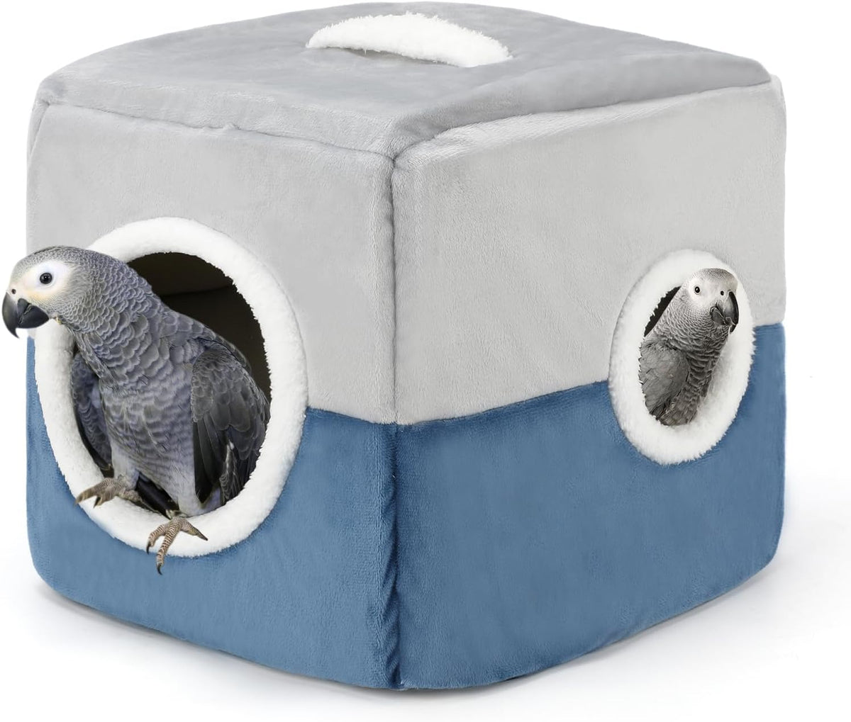 Parrot House Bird Nest, Hanging Bird Bed Snuggle Hut - Blue coffee color