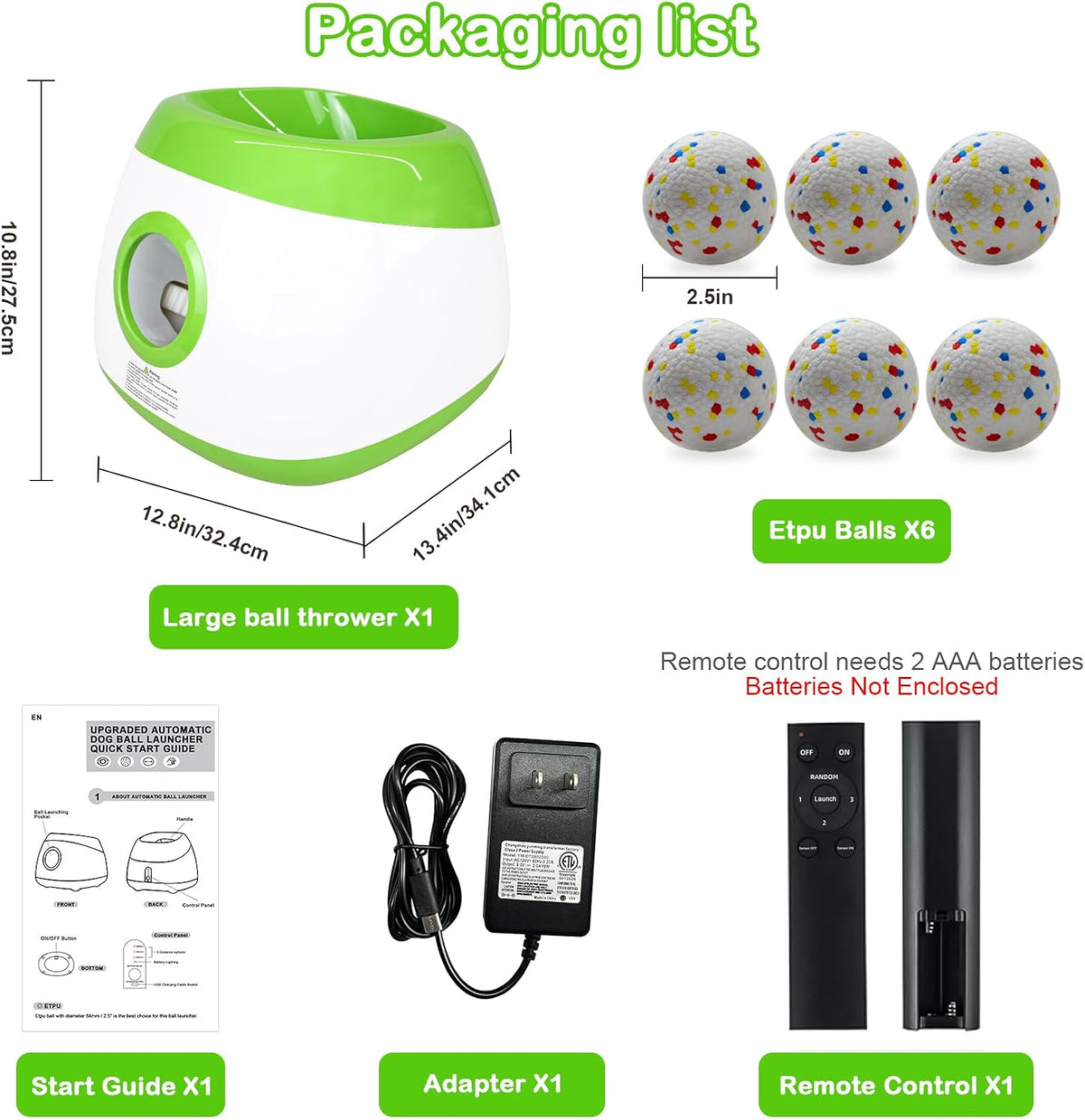 MEKAPLE Automatic Dog Ball Launcher - Lime Green - image 2