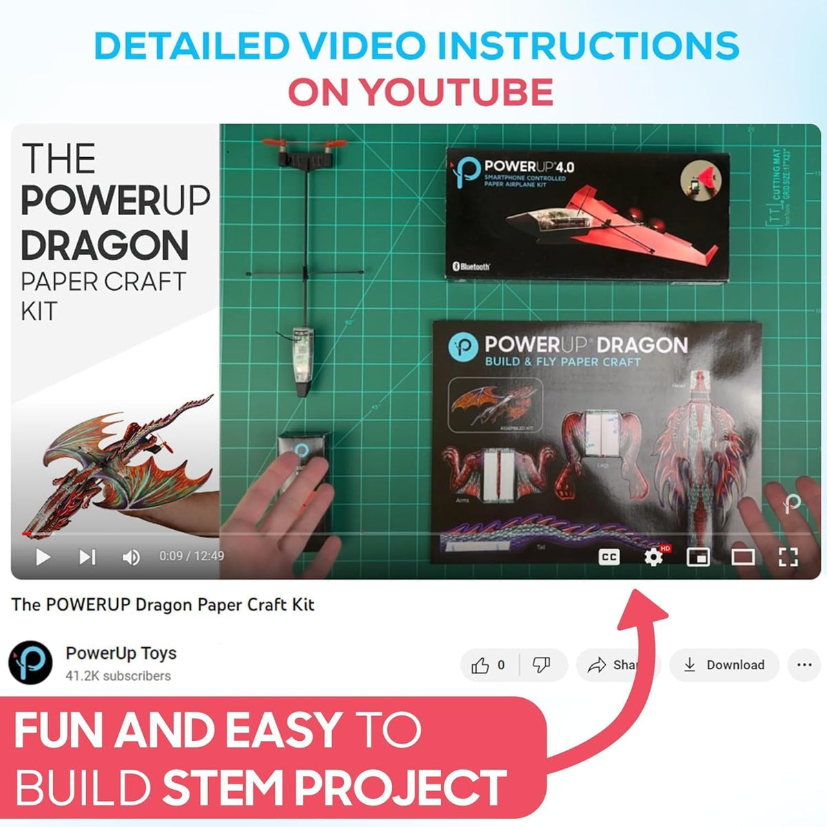 POWERUP 4.0 Dragon Paper Airplane Kit Smartphone App Controlled RC - Dragon Kit - image 3