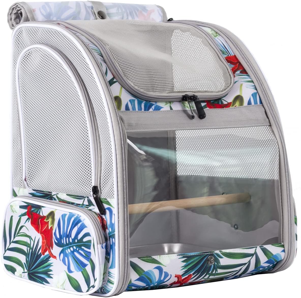Bird Backpack Carrier with Stand Perch - Multi-Colored / Bird Backpack