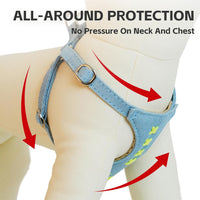 Puppytie XS Dog Harness and Leash Set, Denim Brown, XS – Essentials for Dogs - cross-light blue / XS(4.5-11lb) - image 4