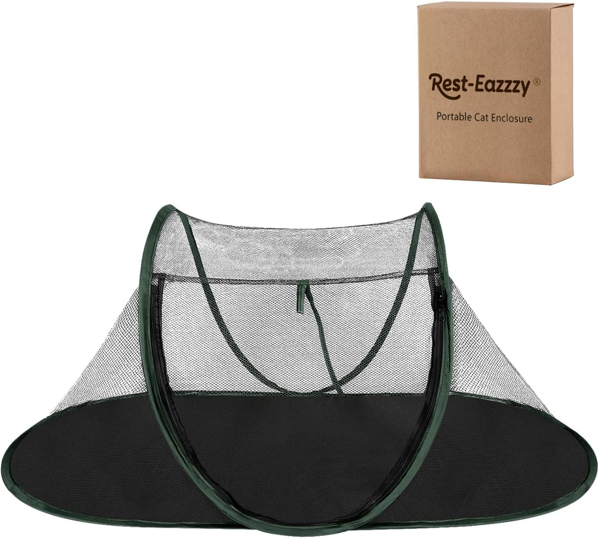 Cat Tent Outdoor, Pet Enclosure Tent Suitable for Cats and Small Animals, Indoor Playpen Portable - Dark Green